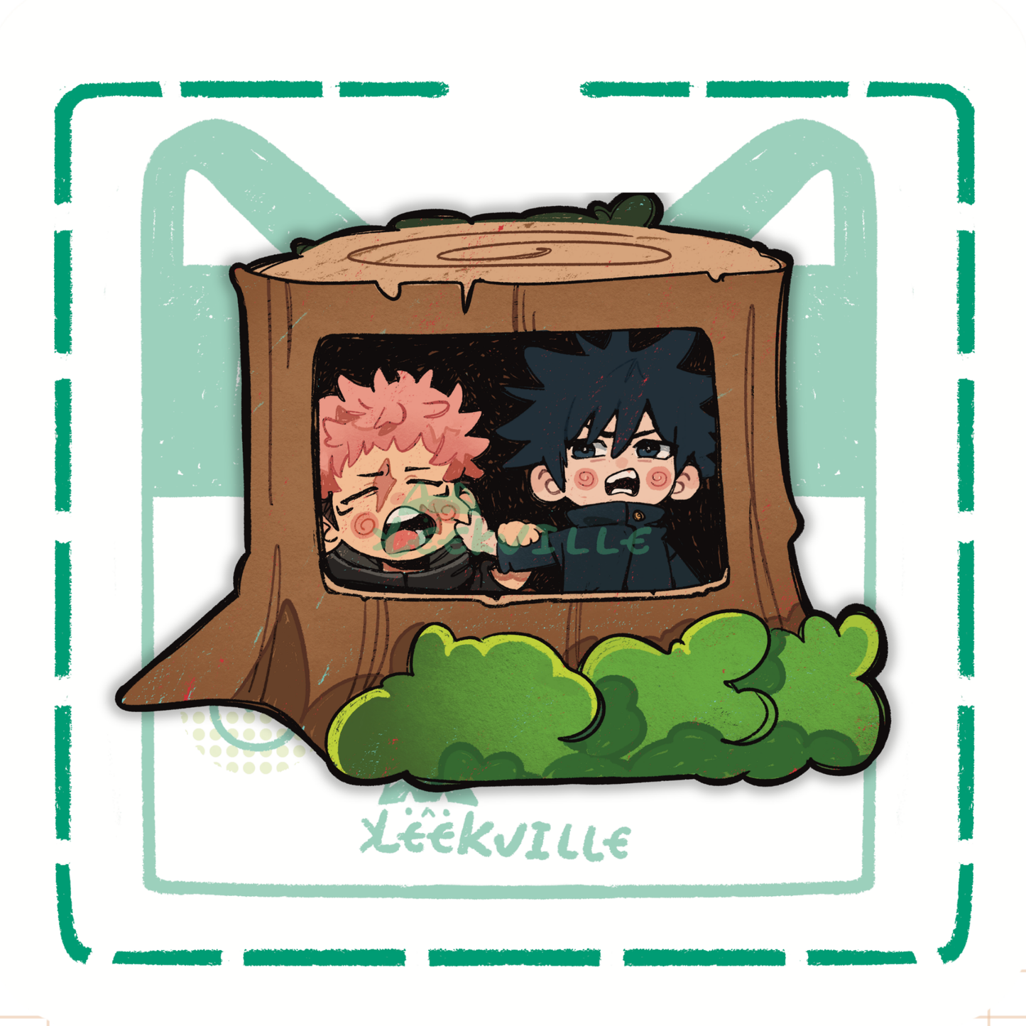JJK | Tree Stump Buddies - Matte Vinyl Sticker