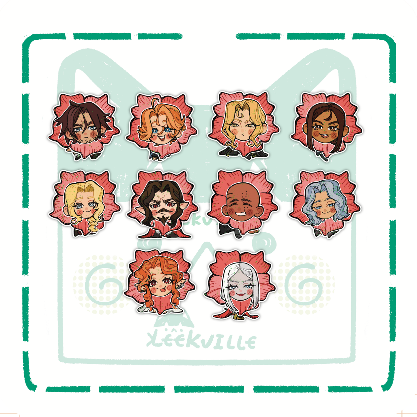 CVania | Red Bouquet - Matte Vinyl Stickers