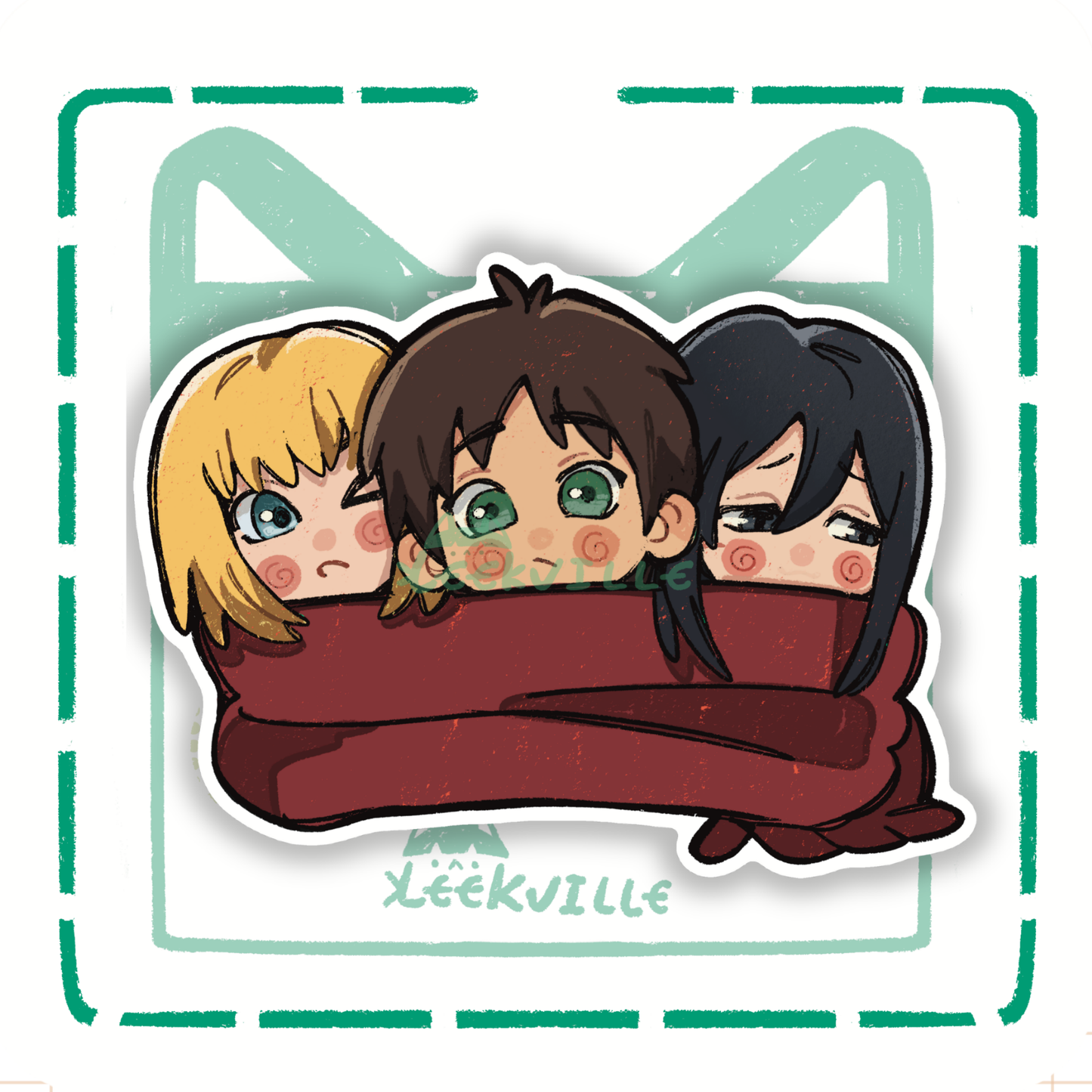 AOT | Scarf Buddies - Matte Vinyl Sticker
