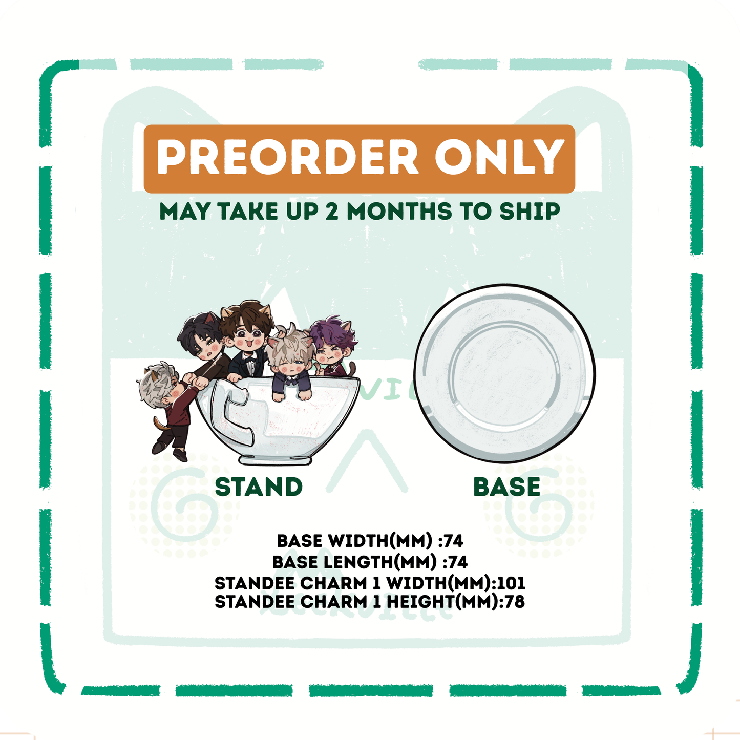 [PREORDER ONLY] LADs | Kitty Teacup - Wooden Standee